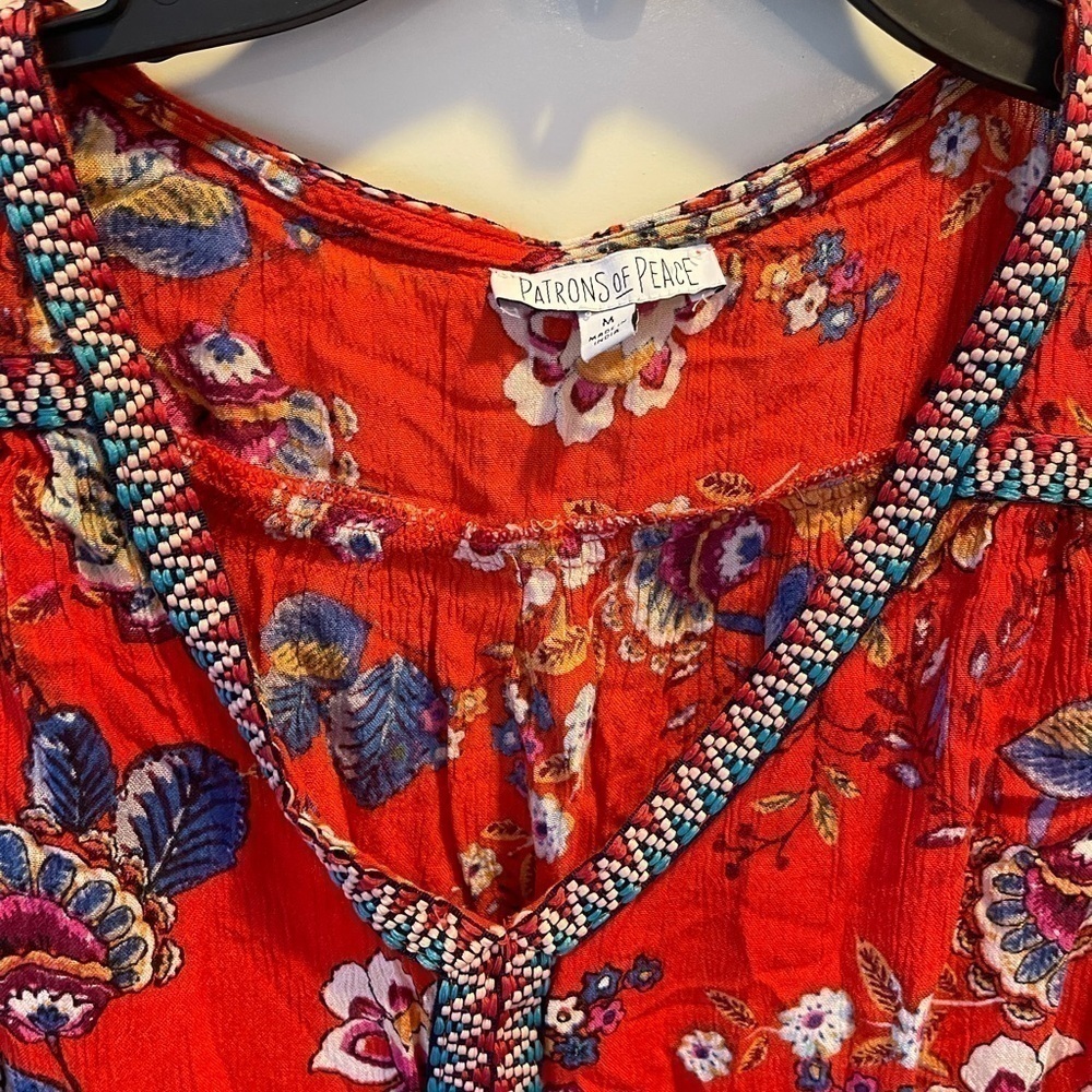 Patrons of Peace, Bohemian style womens blouse. Size M, sleeveless, embroidery - Picture 3 of 5